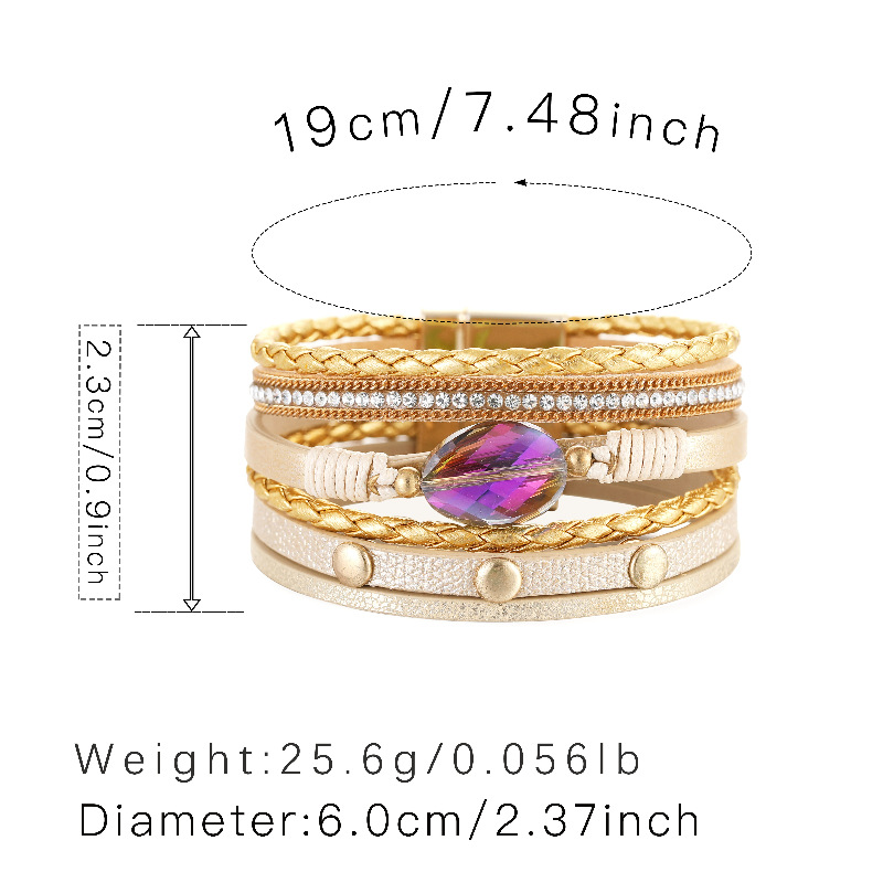 Title 1, Višeslojna kožna narukvica ručno pletena, kožni...