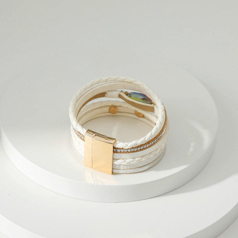 Title 8, Višeslojna kožna narukvica ručno pletena, kožni...