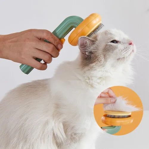 Pet Pumpkin Brush, Pet Grooming Self Cleaning Slicker Brush For Dogs Cats Puppy Rabbit, Cat Brush Grooming Gently Removes Loose Undercoat, Mats Tan... - Shop at LoveMi