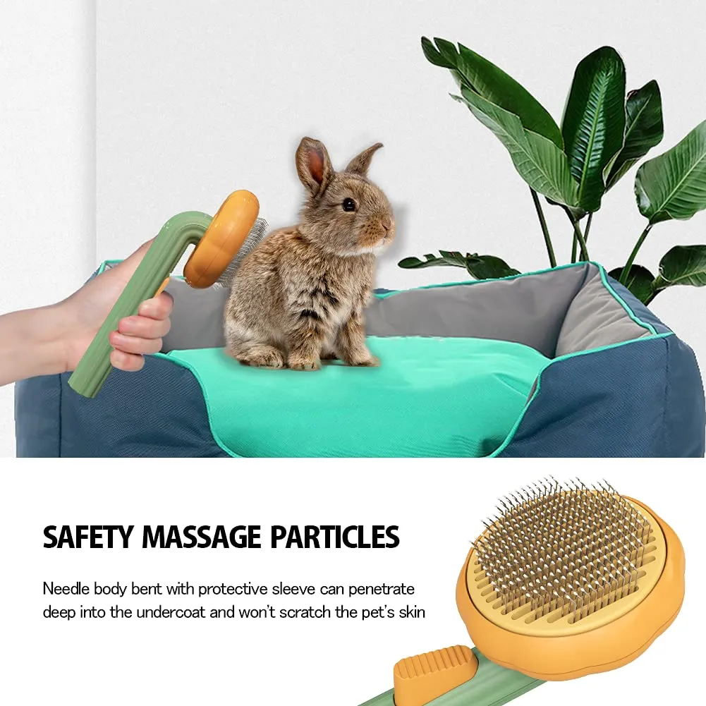 Pet Pumpkin Brush, Pet Grooming Self Cleaning Slicker Brush For Dogs Cats Puppy Rabbit, Cat Brush Grooming Gently Removes Loose Undercoat, Mats Tangled Hair Slicker Brush – image 6
