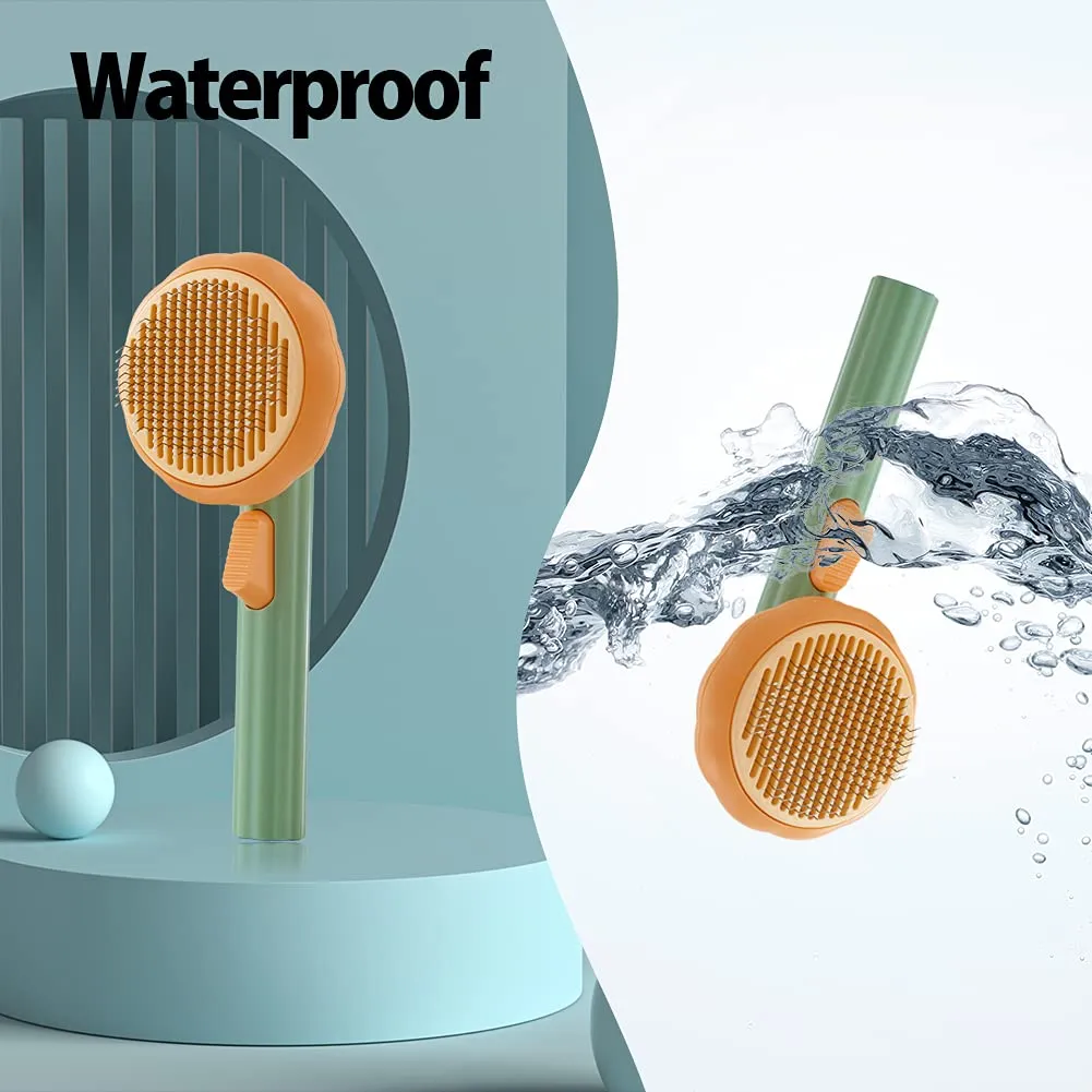 Pet Pumpkin Brush, Pet Grooming Self Cleaning Slicker Brush For Dogs Cats Puppy Rabbit, Cat Brush Grooming Gently Removes Loose Undercoat, Mats Tangled Hair Slicker Brush – image 7