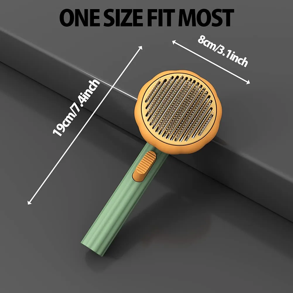 Pet Pumpkin Brush, Pet Grooming Self Cleaning Slicker Brush For Dogs Cats Puppy Rabbit, Cat Brush Grooming Gently Removes Loose Undercoat, Mats Tangled Hair Slicker Brush – image 8