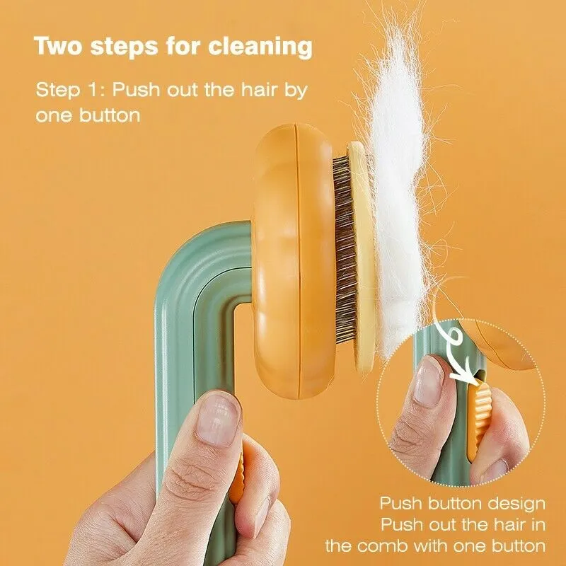 Pet Pumpkin Brush, Pet Grooming Self Cleaning Slicker Brush For Dogs Cats Puppy Rabbit, Cat Brush Grooming Gently Removes Loose Undercoat, Mats Tangled Hair Slicker Brush – image 9
