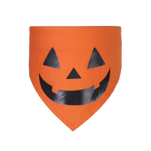 Large Dog Triangle Scarf Cat Ghost Festival Scarf Orange Smiley - Shop at LoveMi