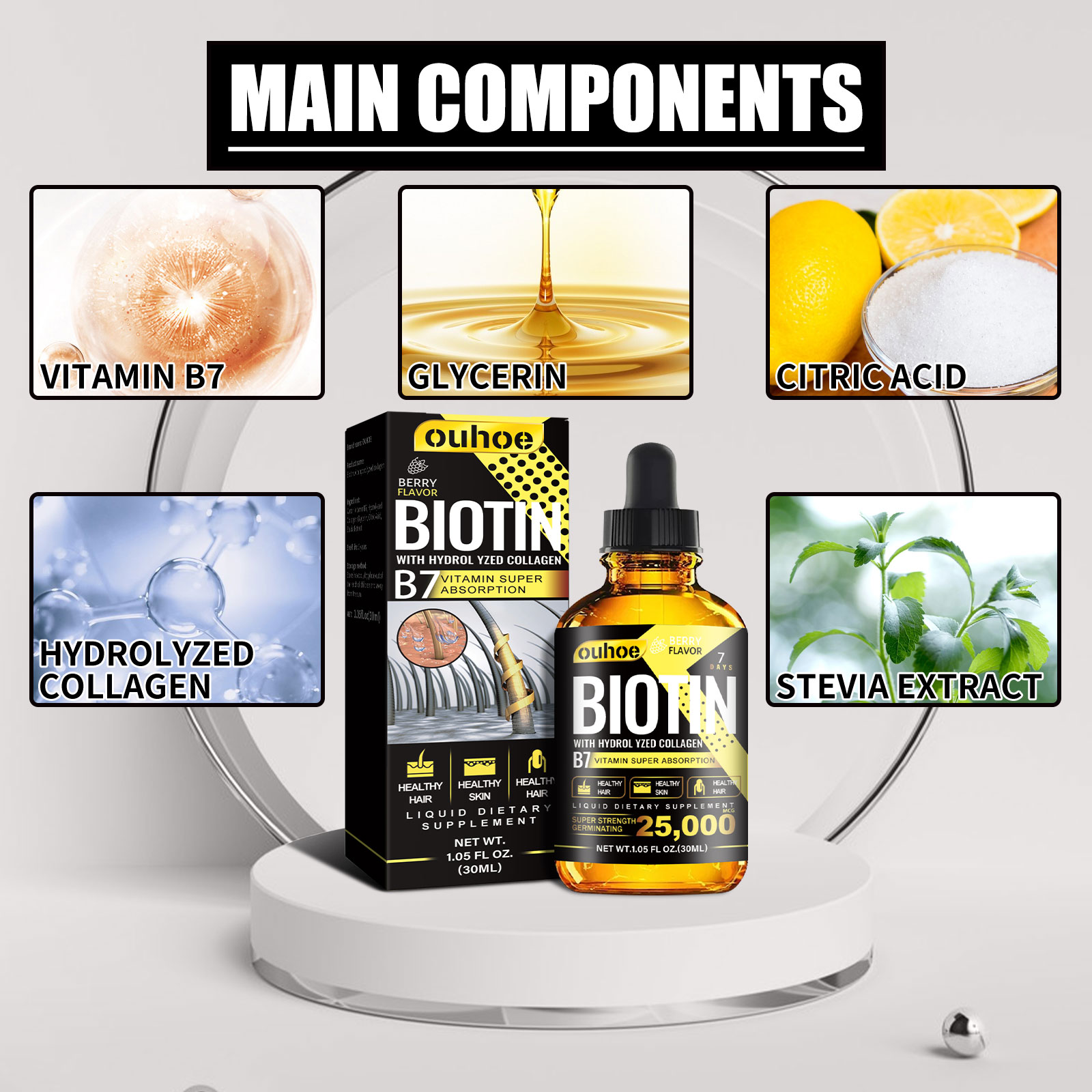 OUHOE Collagen B7 Vitamin Hair Oil Strengthening & Densification Loss Prevention Care
