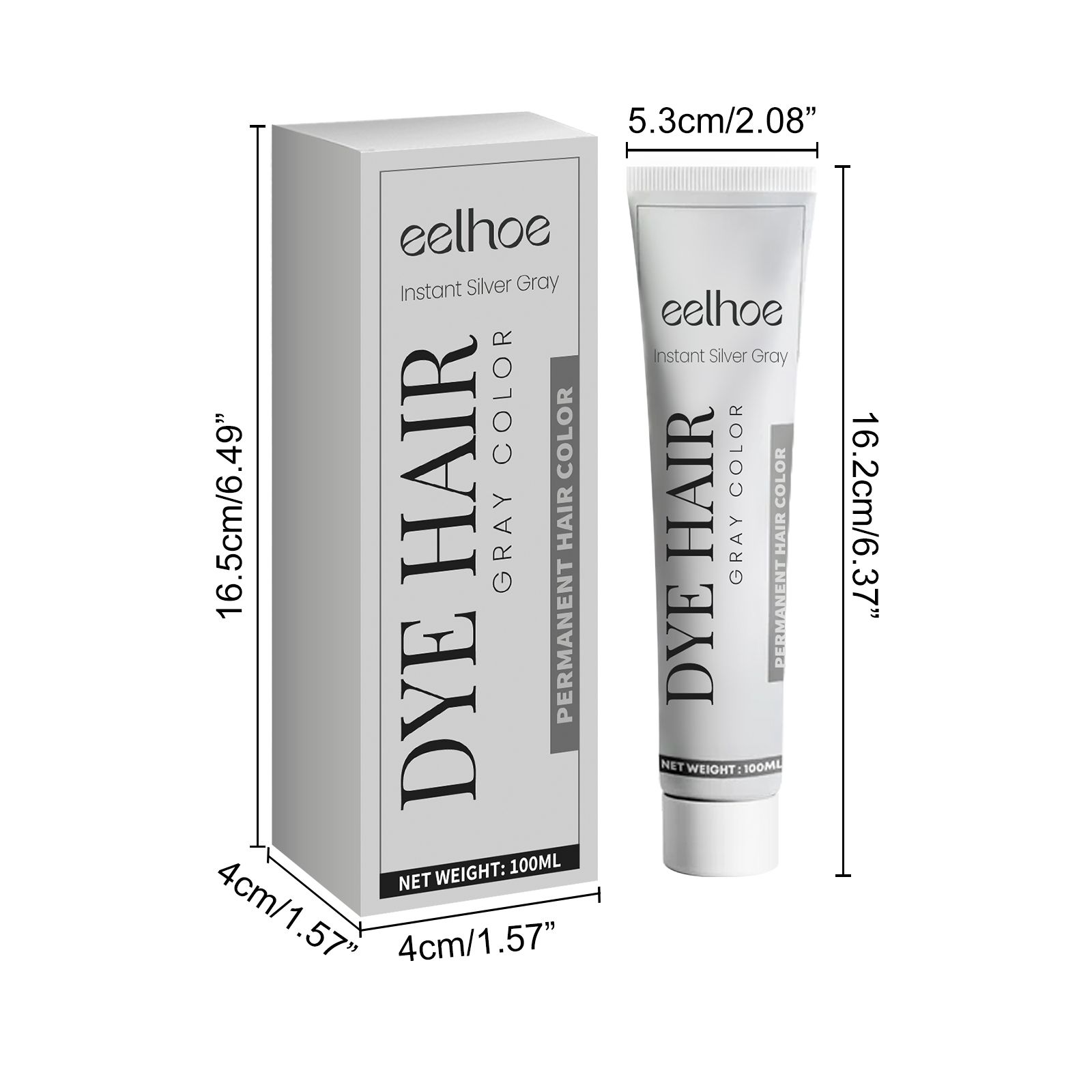EELHOE Gray Hair Cream Natural Color Long Lasting No Damage Easy To Clean Tide Hairdresser
