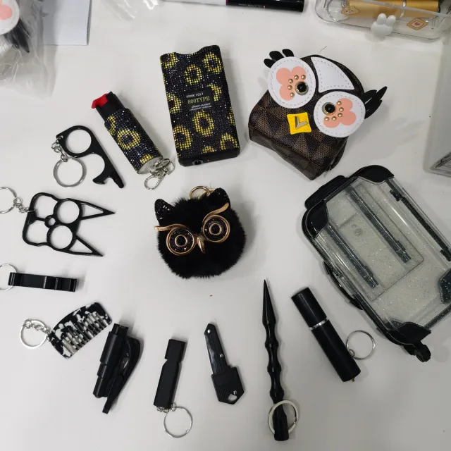 Fashion Sunflowers Self Defense Keychain Set With Mini Owl Backpack Black - Shop at LoveMi