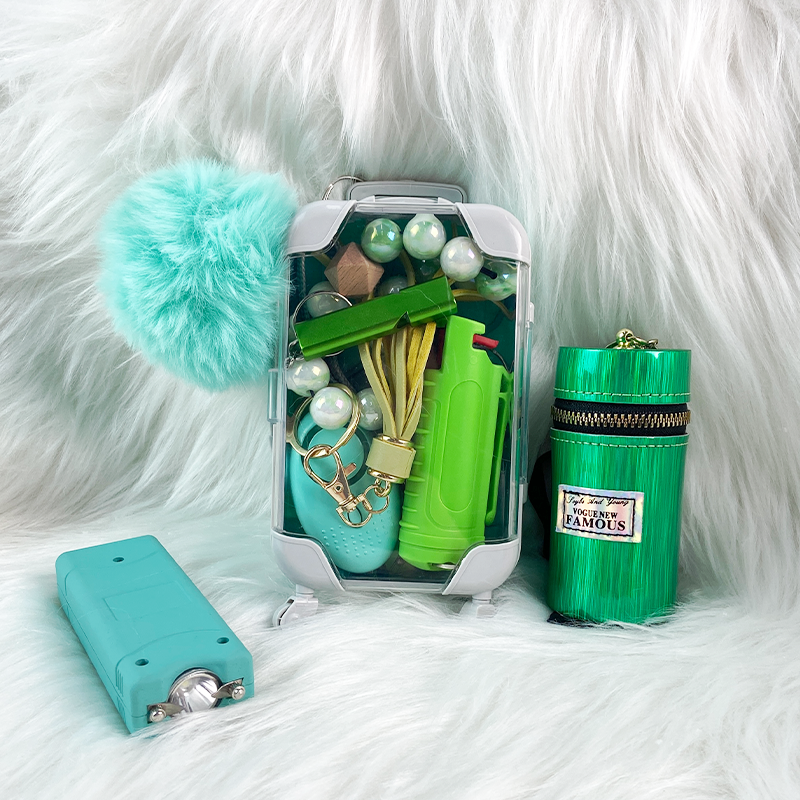 16-piece No Bling Teal Keychain Set