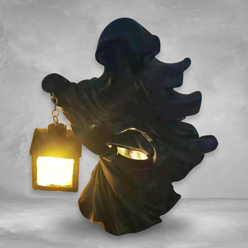 Lantern halloween resin ornament lantern witch (white)