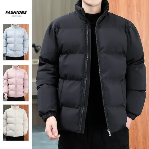 Winter Stand-collar Cotton Coat Couple Casual Warm Plus Velvet