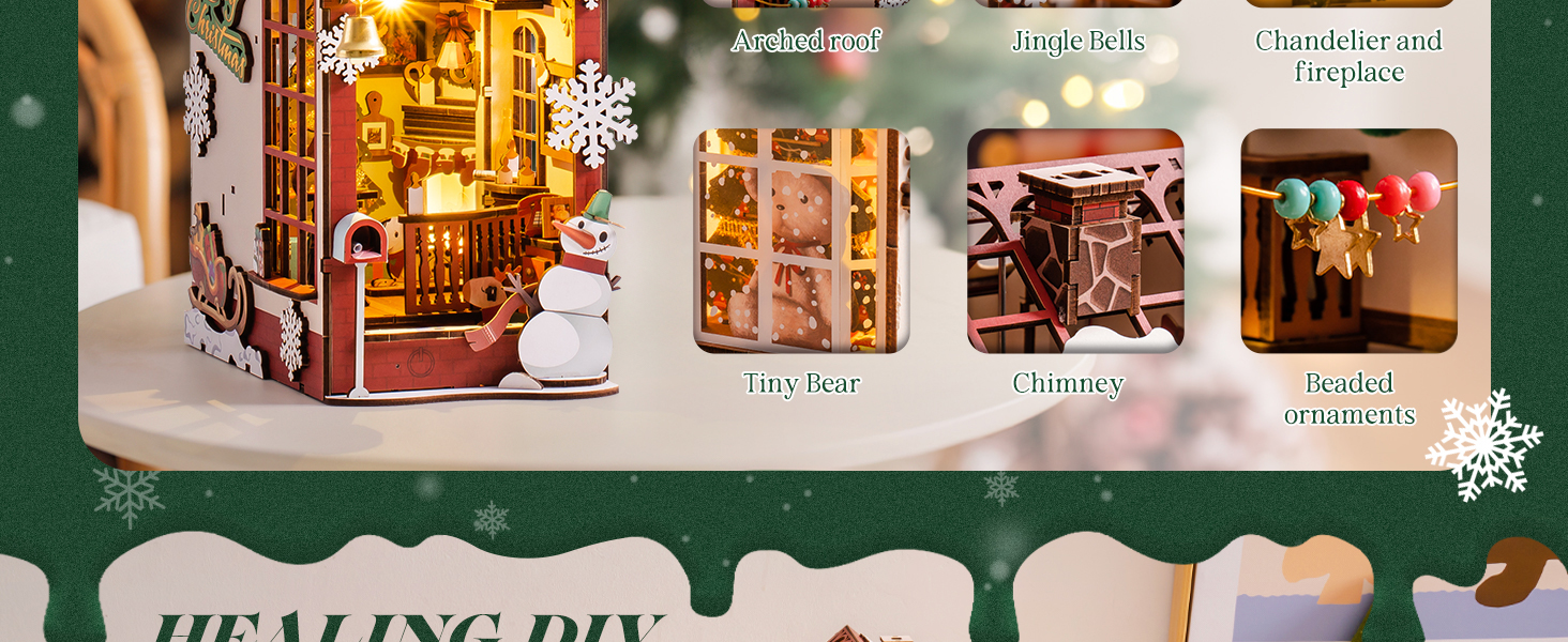 Title 3, ROBOTIME DIY Christmas Dollhouse Wood Kit Book ...