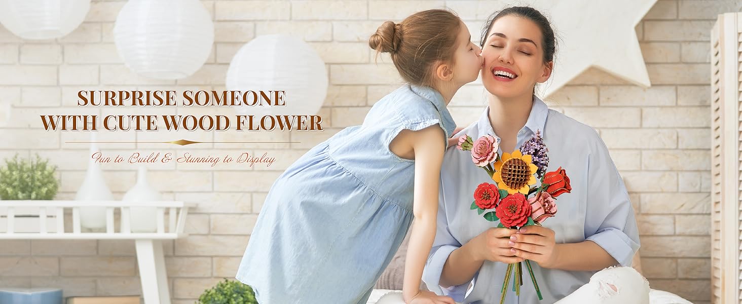 Title 5, ROBOTIME Puzzle 3D Fiori in Legno per Adulti, K...