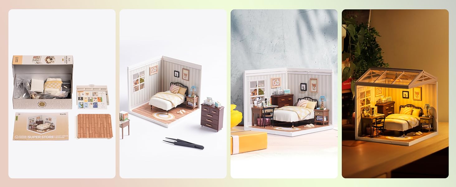 Title 1, ROBOTIME Rolife Sweet Dream Bedroom Kit Casa em...