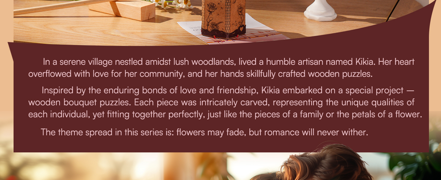 Title 4, ROBOTIME Puzzle 3D Fiori in Legno per Adulti, K...