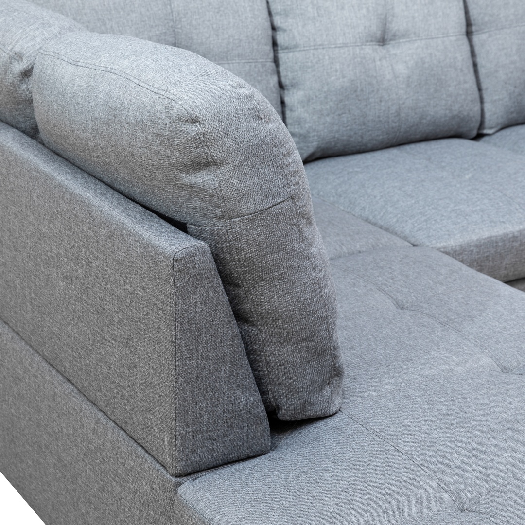 Pickup Only--Grey Linen 3-Piece Couch Living Room Sofa Set