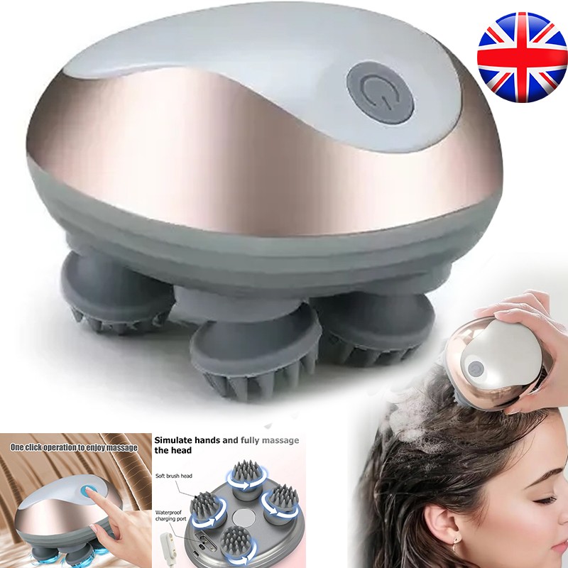 Electric Scalp Massager Head Massager Waterproof Massager 3 Kneading Modes R