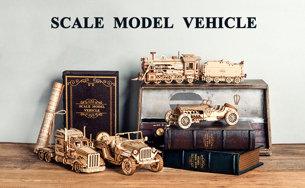 Title 2, ROBOTIME Puzzle 3D de Madeira Modelo de Carro S...