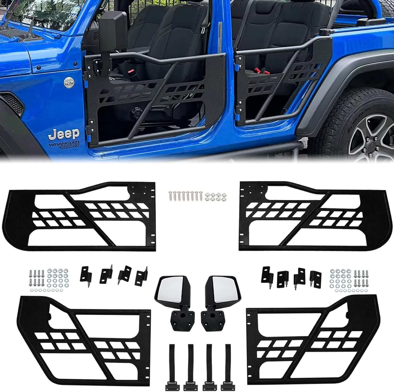 Steel Tubular Doors With Side View Mirror For Wrangler Jk Jku 4 Door 8 1850824562770710528