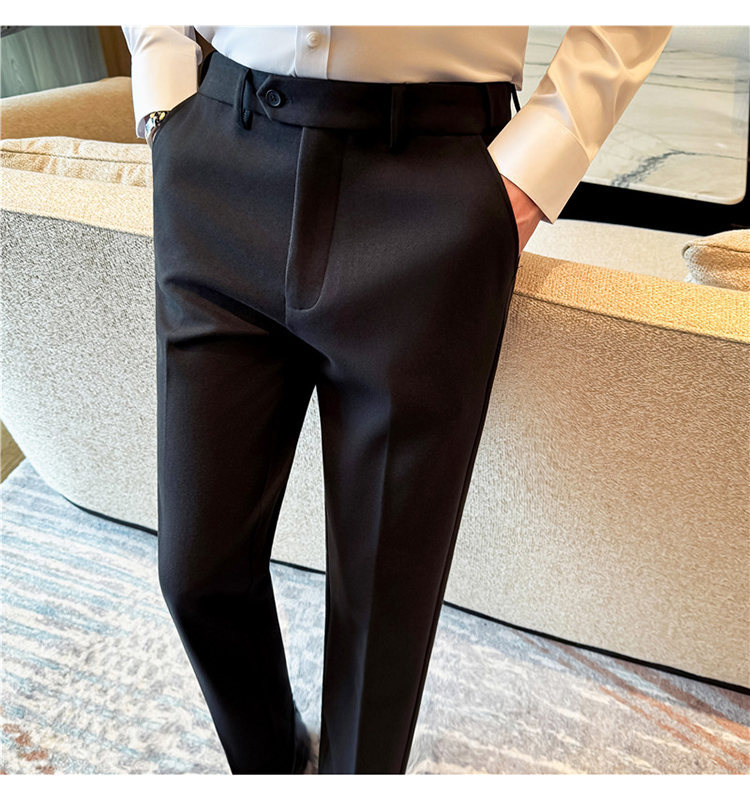 Men's Invisible Elastic Waist Thickened Warm Wool Trousers