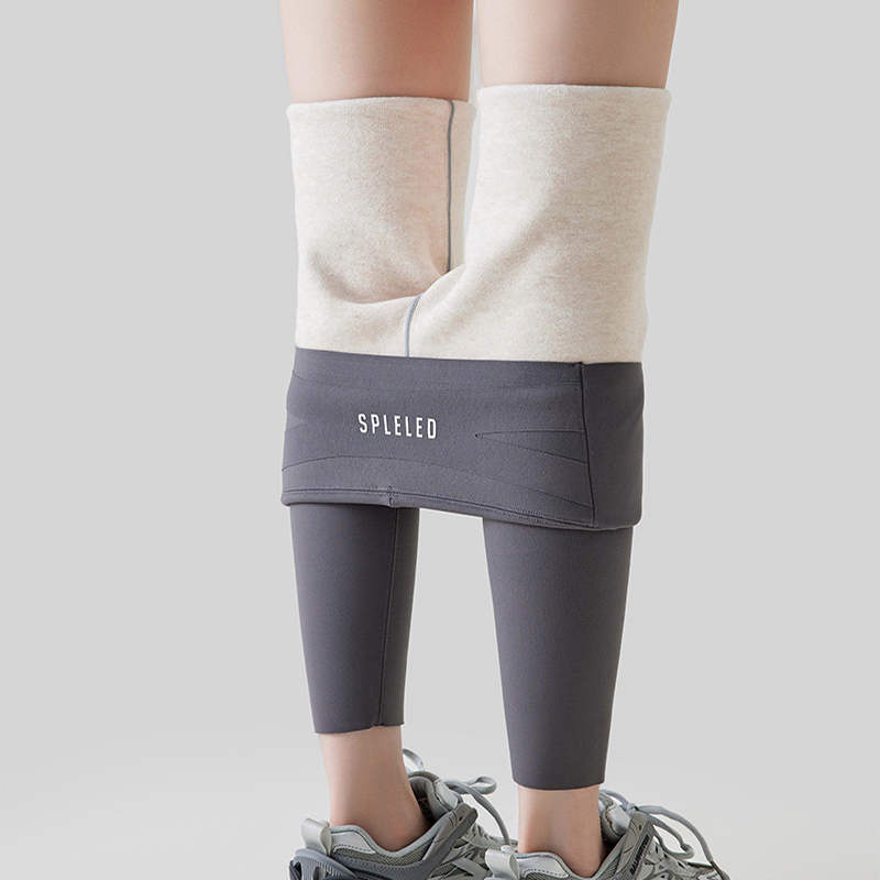 Кашемировые леггинсы с высокой талией, зимние теплые однотонные плюшевые брюки, модные тонкие брюки, женская одежда