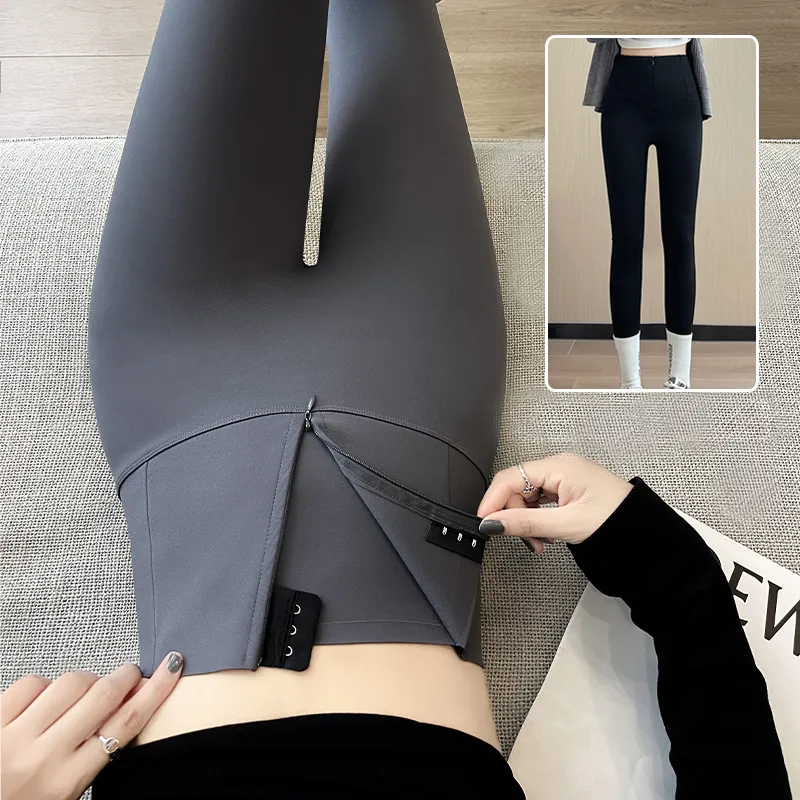 Belly-controlling Butt Lifting Leggings with Three-breasted Design Winter High