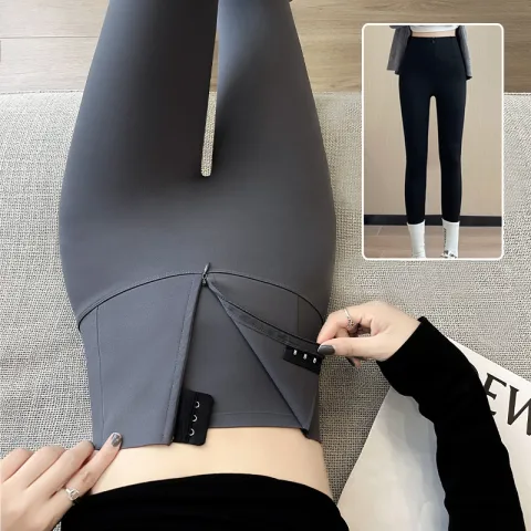 Belly-controlling Butt Lifting Leggings with Three-breasted Design Winter High