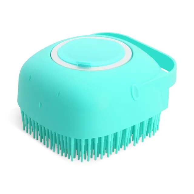 Pet Dog Shampoo Massager Brush Cat Massage Comb Grooming Scrubber Shower Brush For Bathing Short Hair Soft Silicone Brushes Blue - Shop at LoveMi