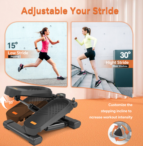 CD Monitor Downloads Home Office Exercise 330LBS Capacity Mini Stepper With Resistance Bands And LCD