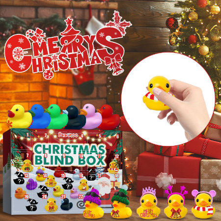Dowmoo Christmas Rubber Duck Advent Calendar Christmas Rubber Duck Toy Blind Box 24 Grid Creative Toys