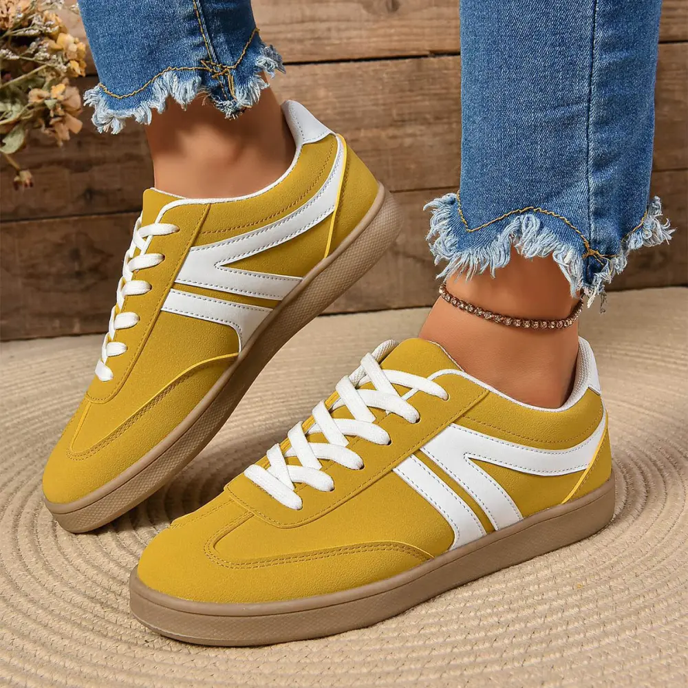 Lace-up Round Toe Flats Shoes Fashion Sports Slip on