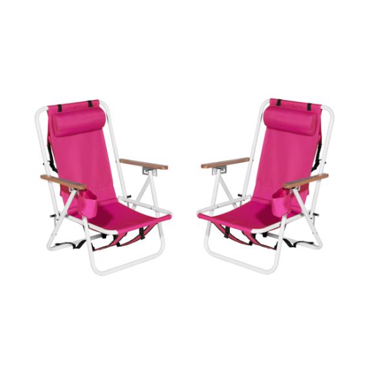 Lot de 2 chaises de plage pliantes