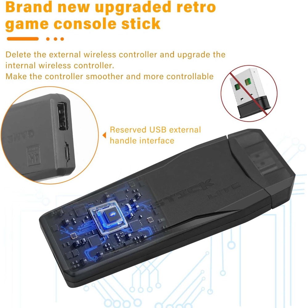 M8 Portable Mini Gamepad, Plug & Play, With 2 Wireless Controllers And A 64G Micro SD Card, HDTV Game Console - Image 17