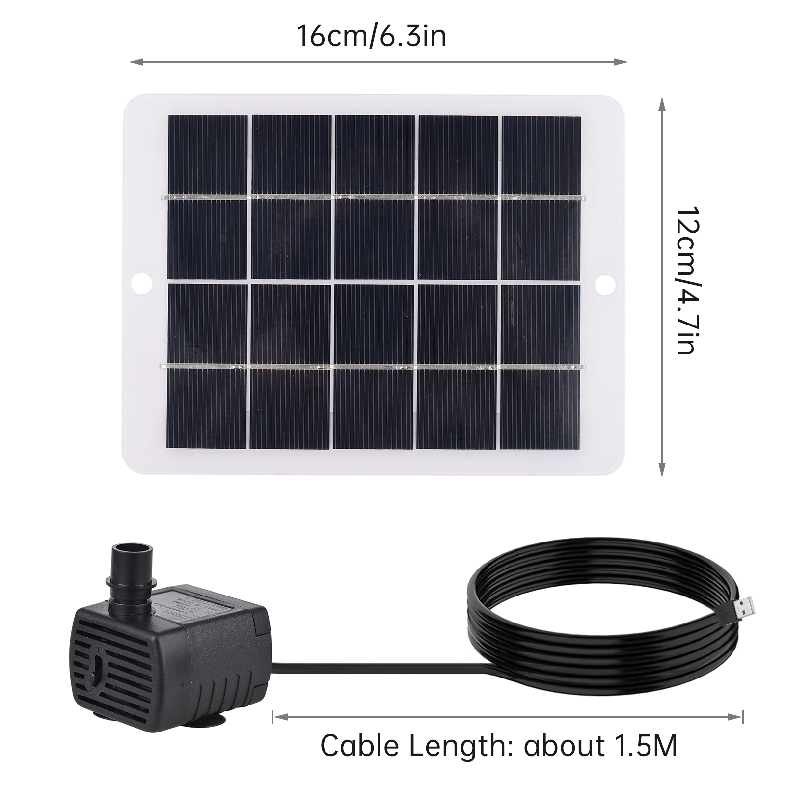 Solar Water Pump Kit Solar Fountain Pump for Bird Bath with 3W 5V Solar Panel 7 Nozzles Max. Water Height 50cm for Fish Tank Small Pond Garden Decoration
