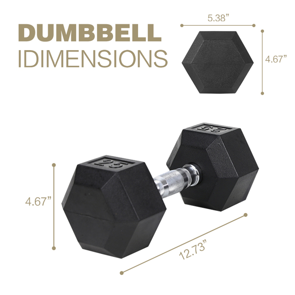 20LB 2 HDRS Rubber Coated Solid Cast Iron Dumbbells, Not Shipped On Weekends - Image 3