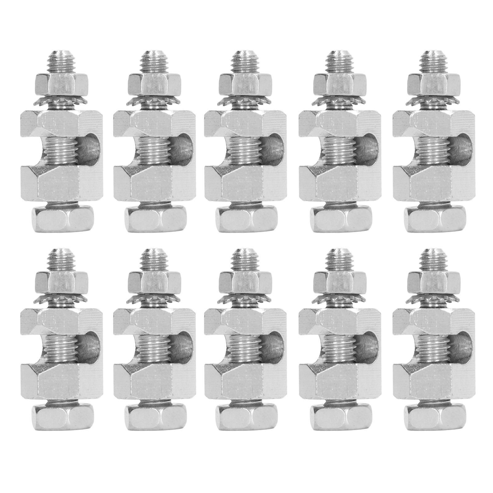 10PCS Lightning Protection Cable Clamp External Hex Copper Grounding Protection
