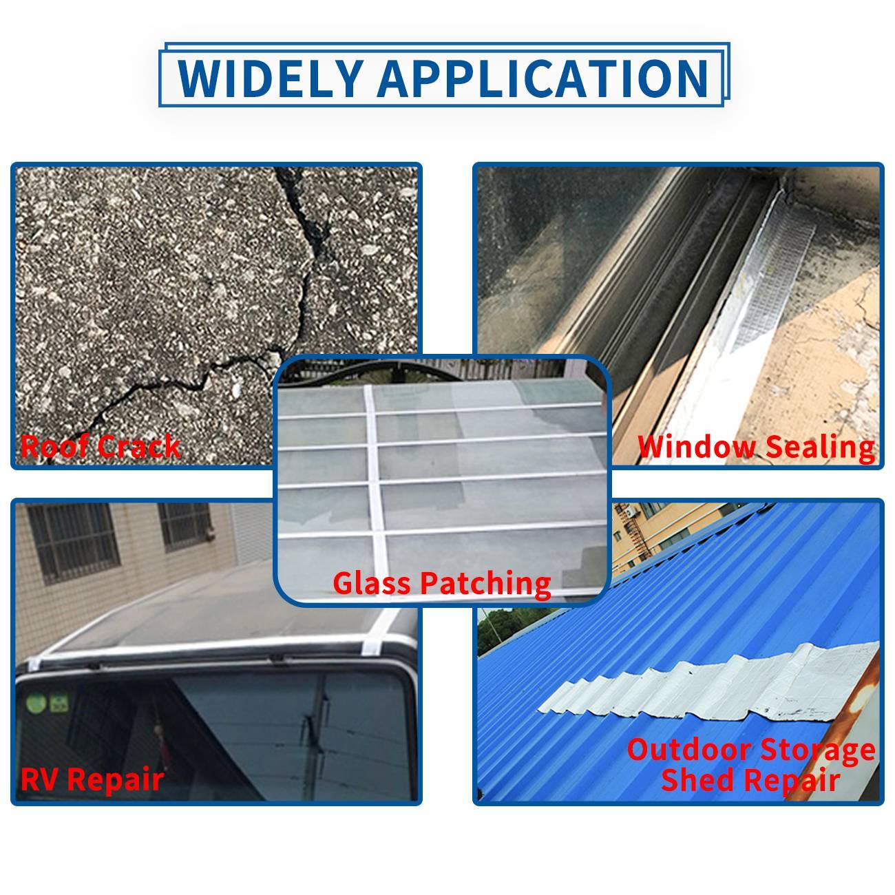 Waterproof Butyl Aluminum Foil Tape For RV Repair Glass Repairs Roof Patching — foto 4