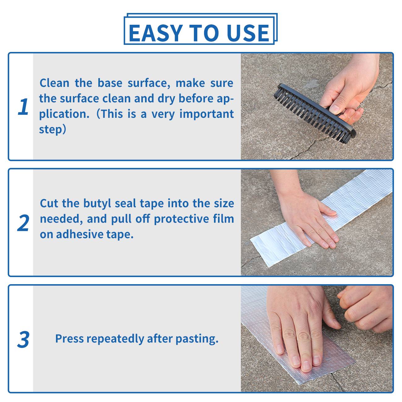 Waterproof Butyl Aluminum Foil Tape For RV Repair Glass Repairs Roof Patching — foto 5