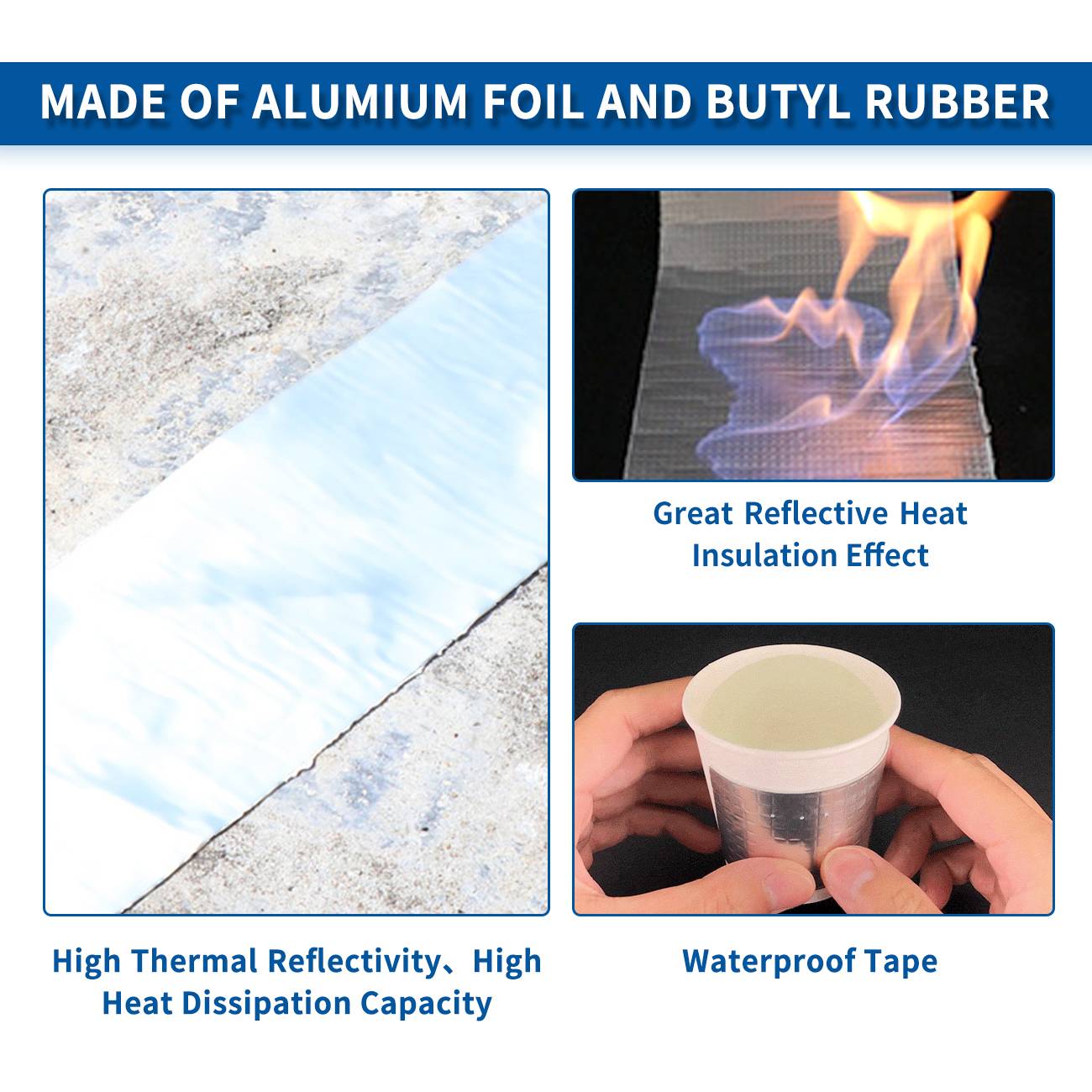 Waterproof Butyl Aluminum Foil Tape For RV Repair Glass Repairs Roof Patching — foto 25