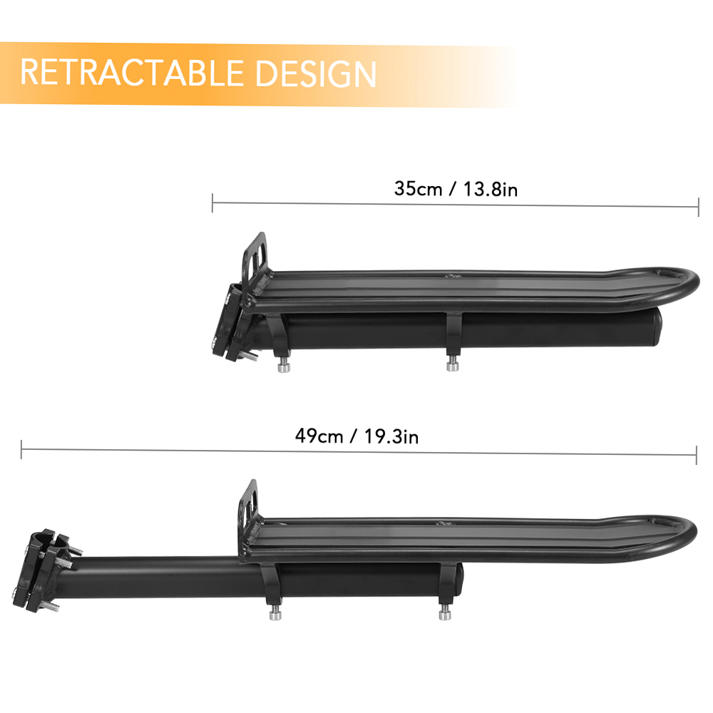 Retractable Aluminum Alloy Bike Mount Bicycle Rear Seat Post Rack Bicycle Pannier Luggage Cargo Carrier Rack