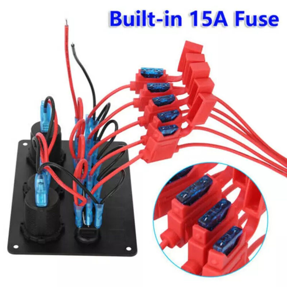 5 Gang 12V 24V LED Light Control Panel For Camper RV Car Boat Waterpoor — image 6