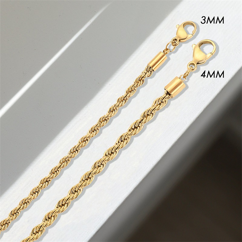 Title 7, European and American Gold-plated Twist Chain B...