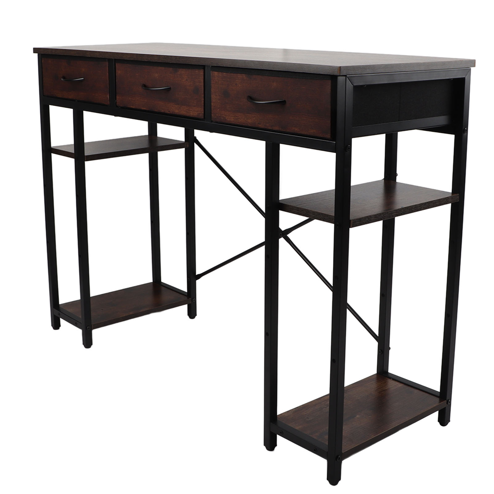 Computer Desk Retro Style Convenient Drawer Versatile Sturdy Structure Office Computer Desk Gaming Study Writing Table for Home Bedroom 
