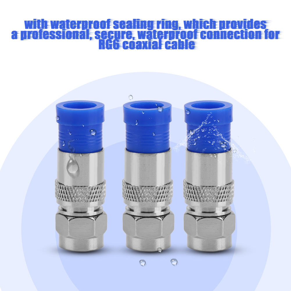 10pcs Coaxial Coax RG6 Compression Connector Adapter Male