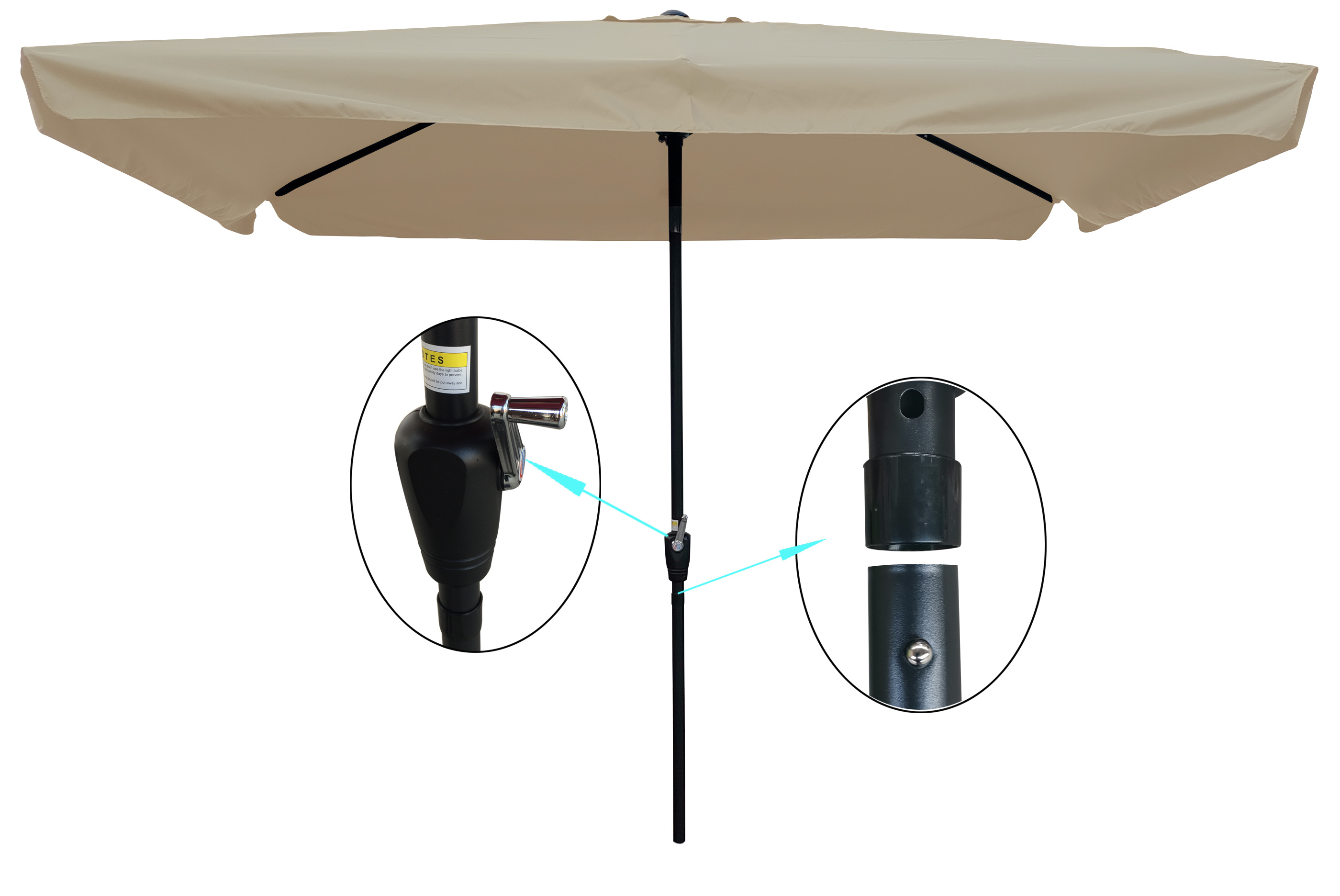 10 x 6.5ft Rectangular Patio Umbrella Outdoor Market