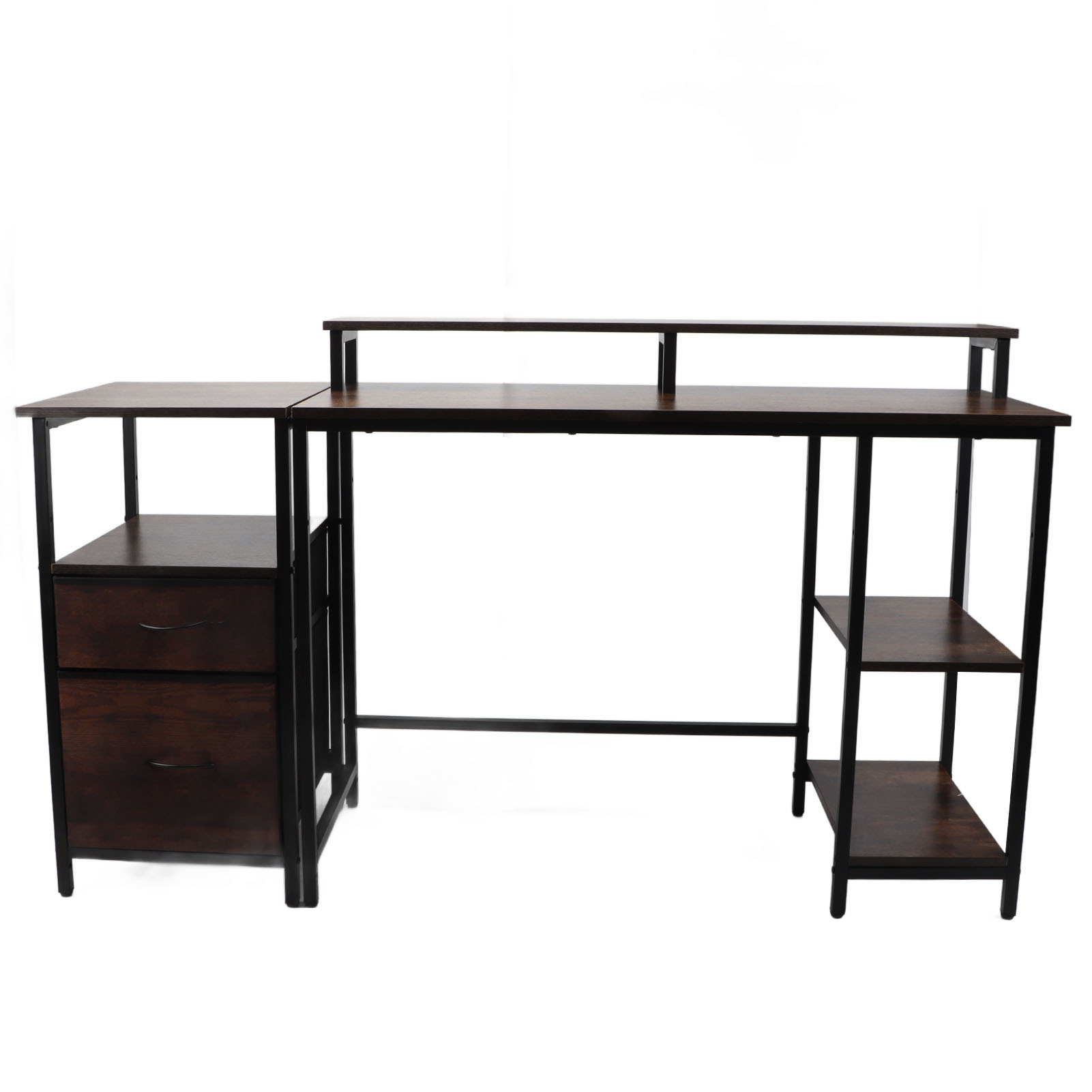 Home Office Computer Desk Industrial Computer Table Vintage Computer Desk with Raised Shelf for Home Office 