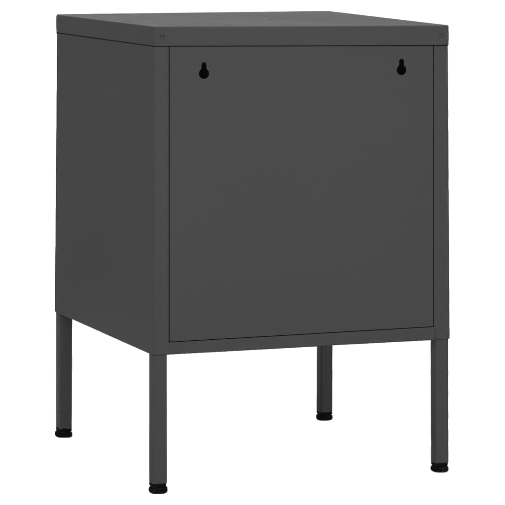 vidaXL natborde 2 stk. 35x35x51 cm stål antracitgrå