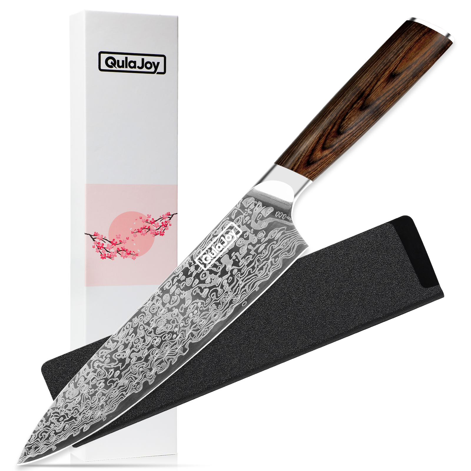 Qulajoy Japanese Chef Knife  Kitchen Knife High Carbon German Steel Cooking Knives Damascus Pattern Japanese Knife With Ergonomic Handle For Home Kitchen Outdoor — foto 11
