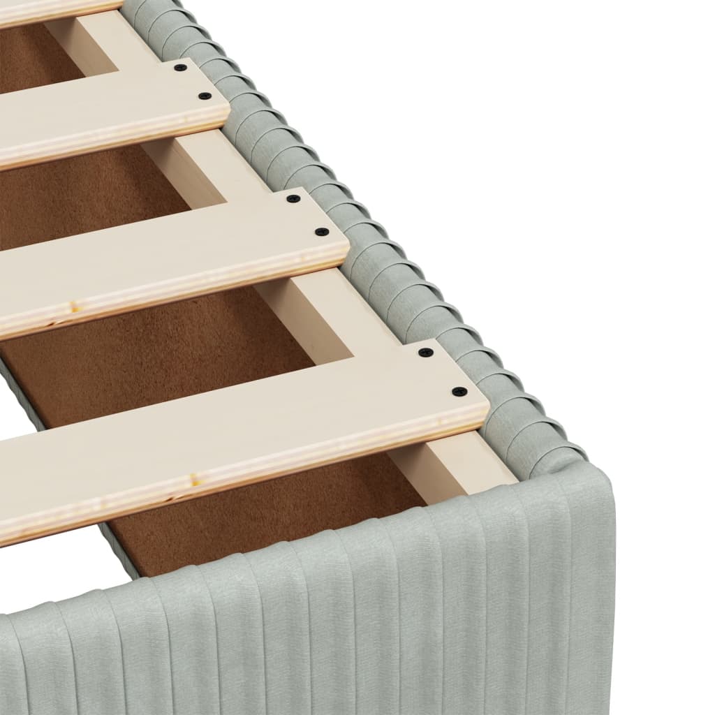 vidaXL Pat box spring cu saltea, gri deschis, 200x200 cm, catifea