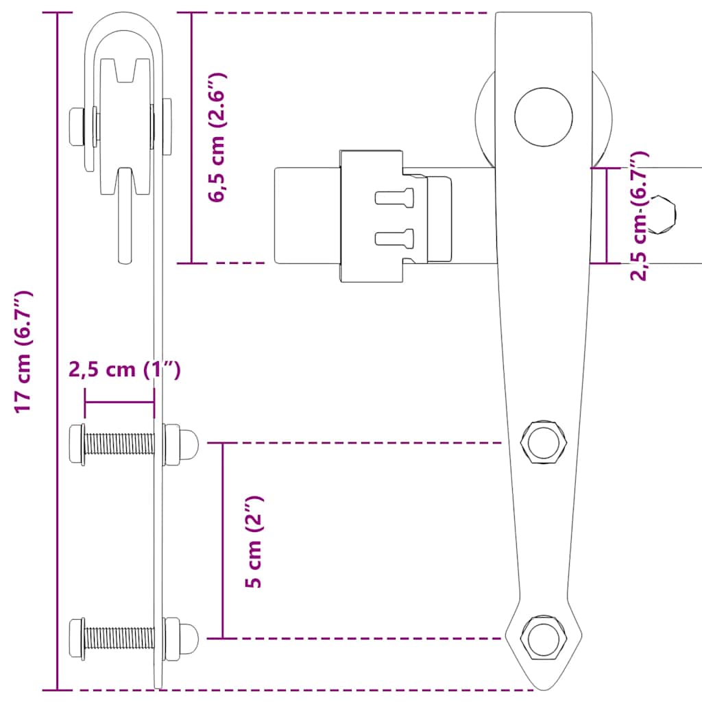 vidaXL Set uși glisante pentru dulap 122 cm oțel carbon