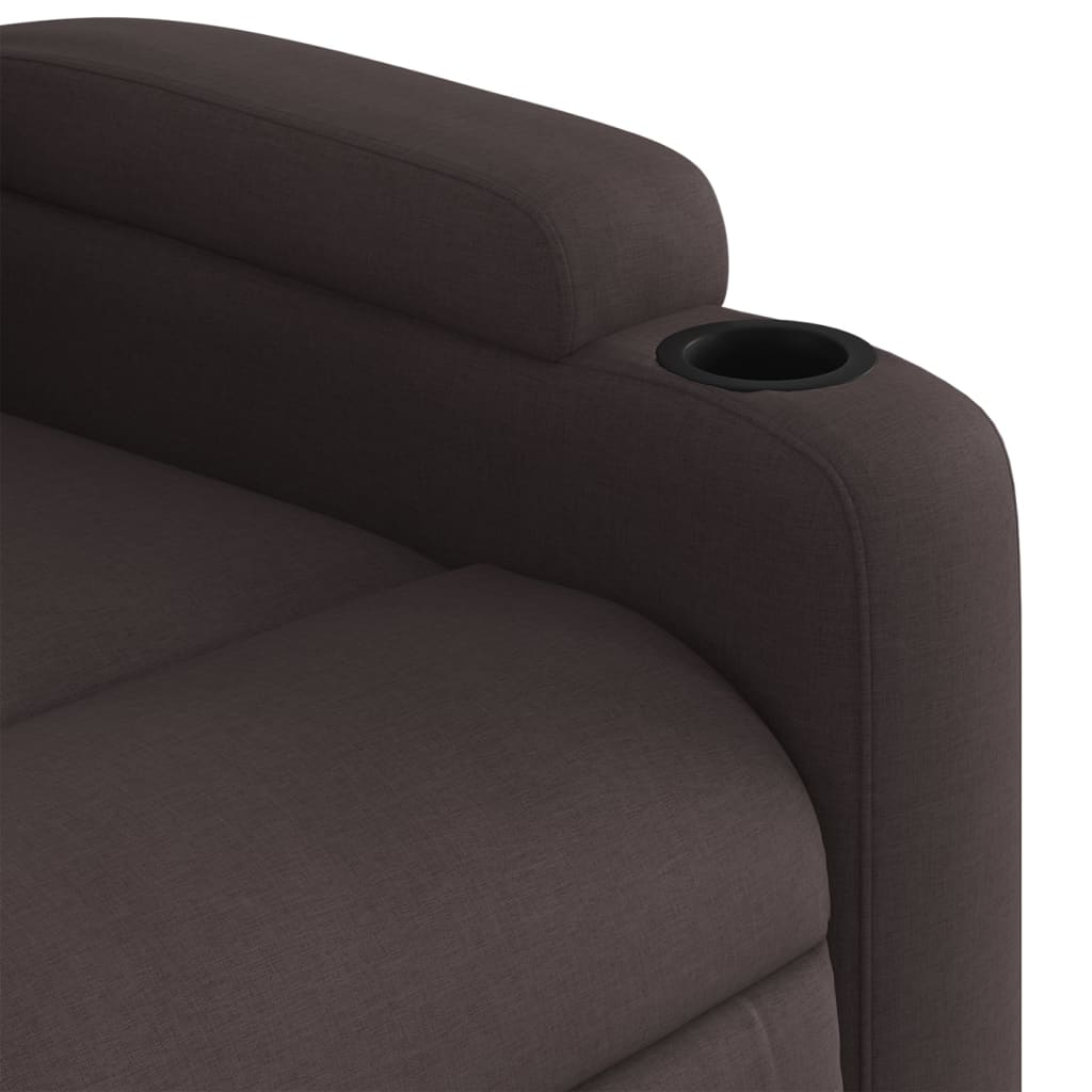 vidaXL Fotoliu electric de masaj rabatabil, maro închis, textil